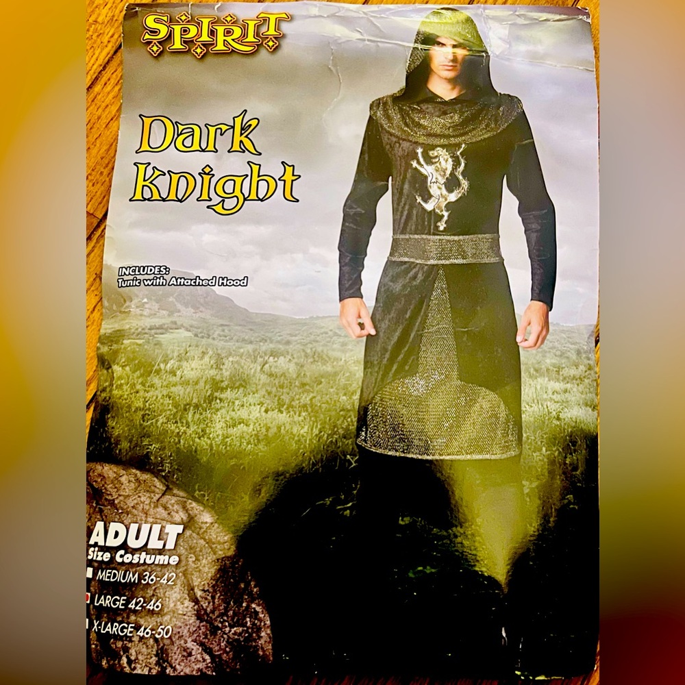 Spirit Dark Knight adult Male large tunic with attached hood